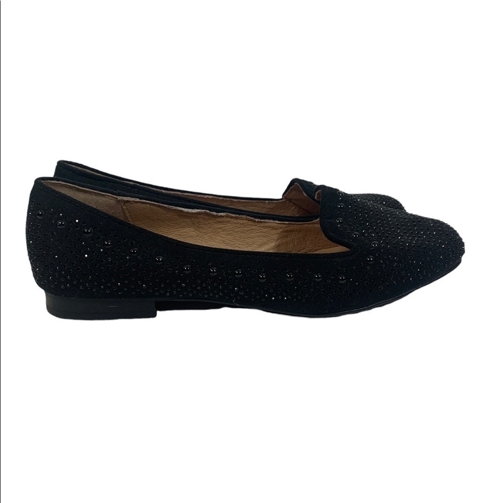 - ALDO Black Jeweled Rhinestone Loafers Slip-on Flats Shoes - Picture 7 of 10